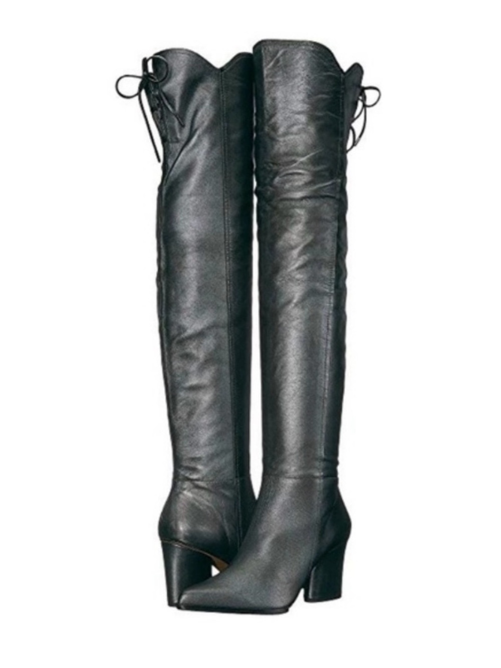 Donald J. Pliner – Leore over-the-Knee  Gunmetal Metallic Boot Size 8